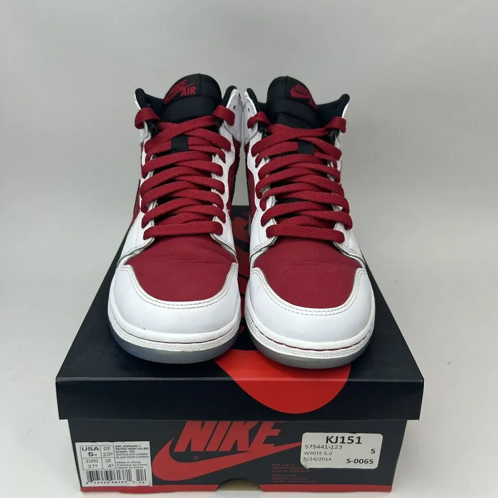 Nike Air Jordan Retro 1 High OG BG “Carmine/Red White” 2023 - Picture 2 of 8